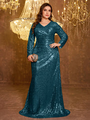 Elegant Plus Size Sequined Dress