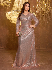Elegant Plus Size Sequined Dress