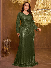 Elegant Plus Size Sequined Dress