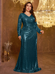Elegant Plus Size Sequined Dress