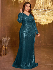 Elegant Plus Size Sequined Dress