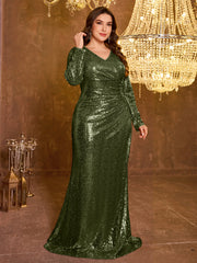Elegant Plus Size Sequined Dress
