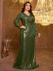 Elegant Plus Size Sequined Dress