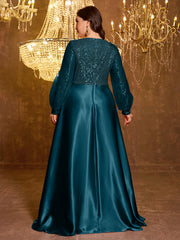 Sequined Satin Full Skirt