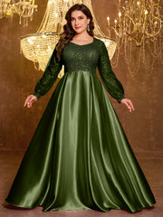 Sequined Satin Full Skirt