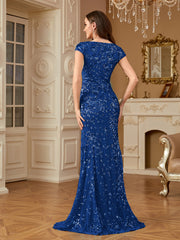 Sequin Decor Mermaid Hem Formal DressL