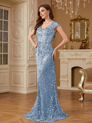 Sequin Decor Mermaid Hem Formal DressL