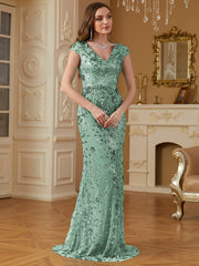 Sequin Decor Mermaid Hem Formal DressL