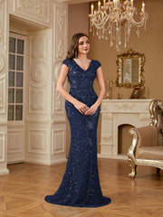 Sequin Decor Mermaid Hem Formal DressL