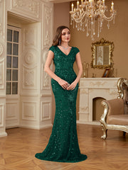 Sequin Decor Mermaid Hem Formal DressL