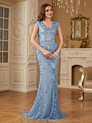 Sequin Decor Mermaid Hem Formal DressL
