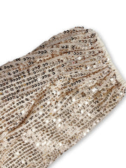 Plus Lantern Sleeve Wrap Sequin Formal Dress