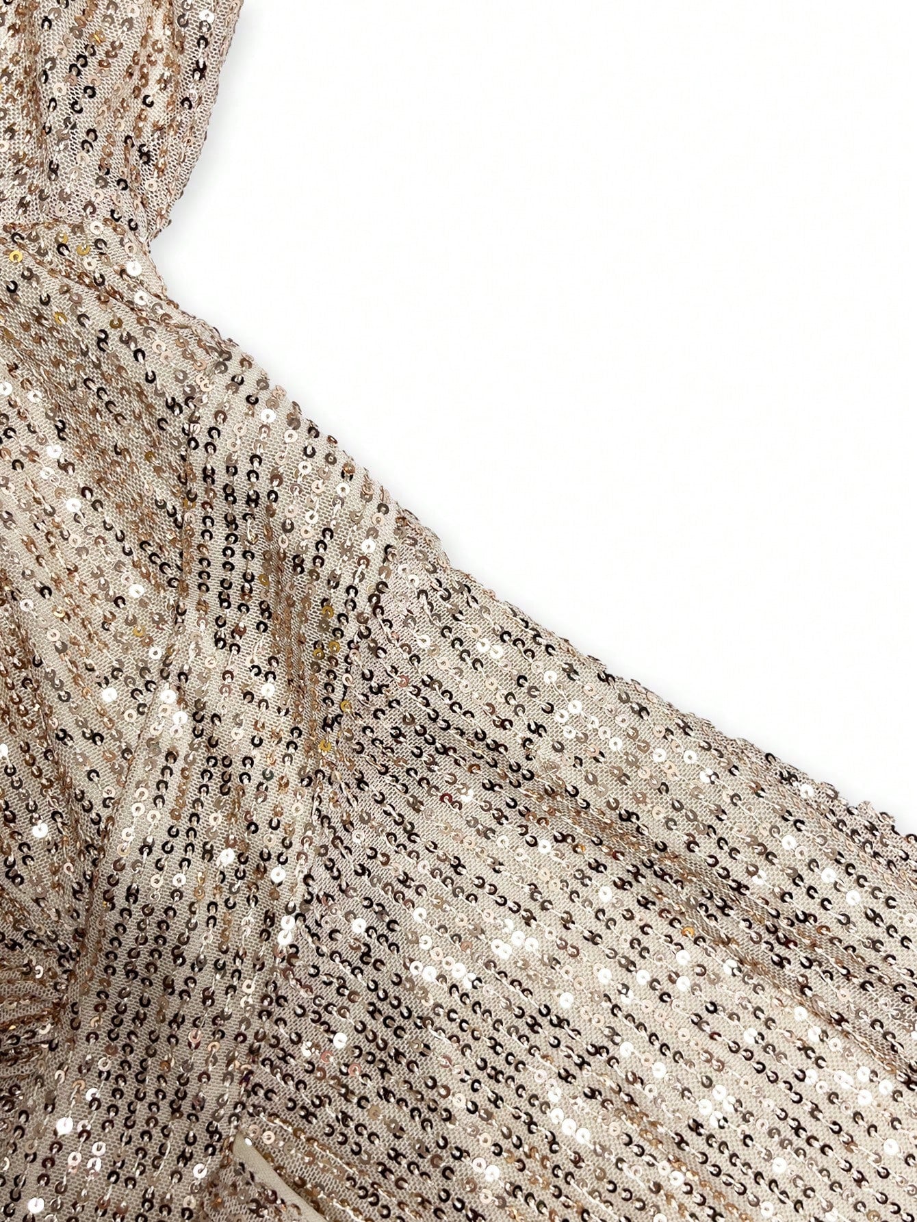Plus Lantern Sleeve Wrap Sequin Formal Dress