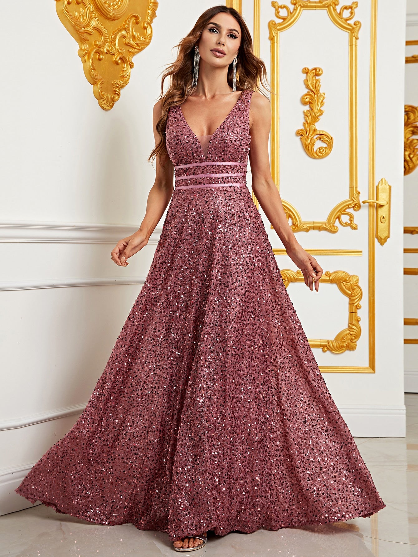 Plunging clearance formal dress