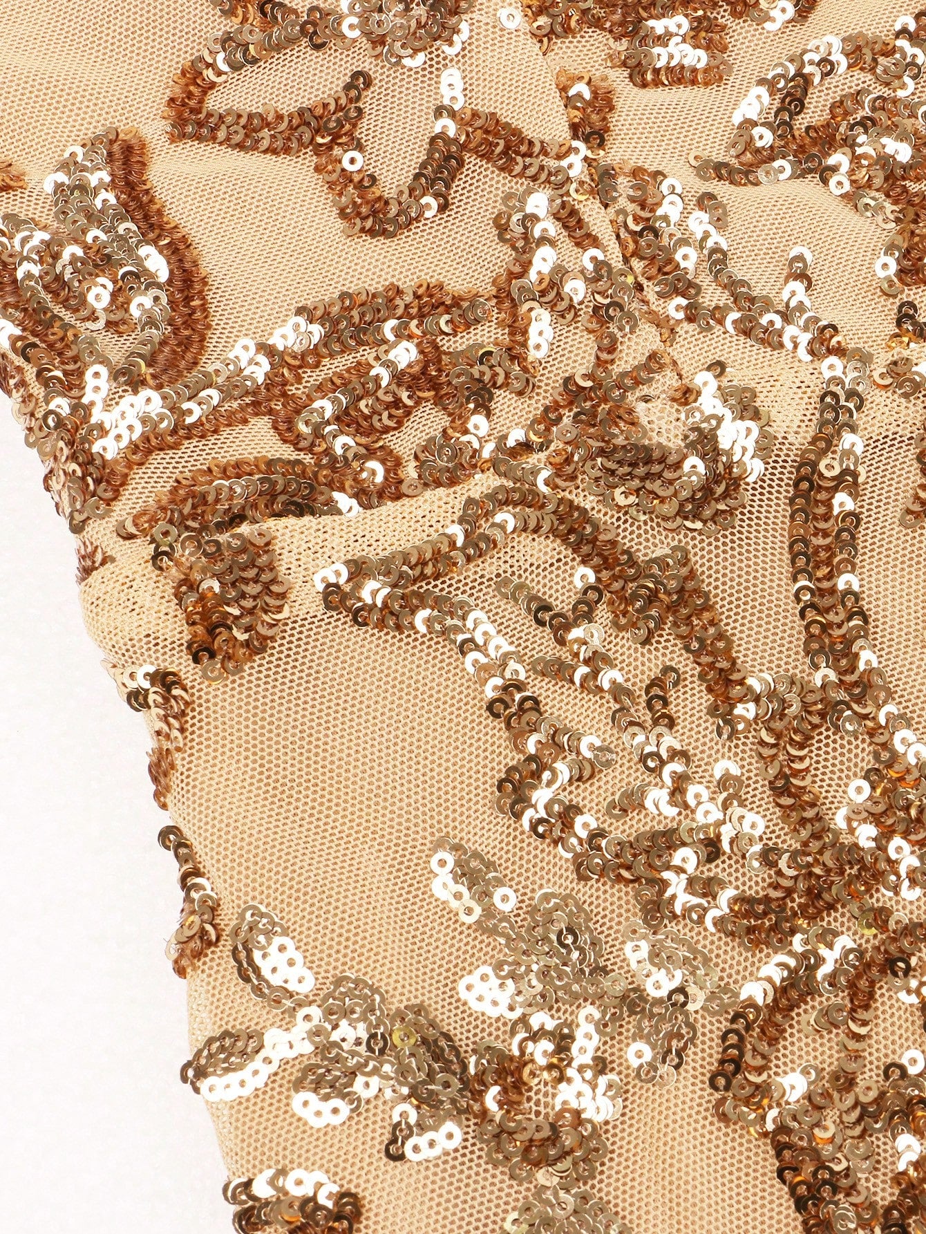 Plus Size Floral Pattern Sequin Dress | XUIBOL