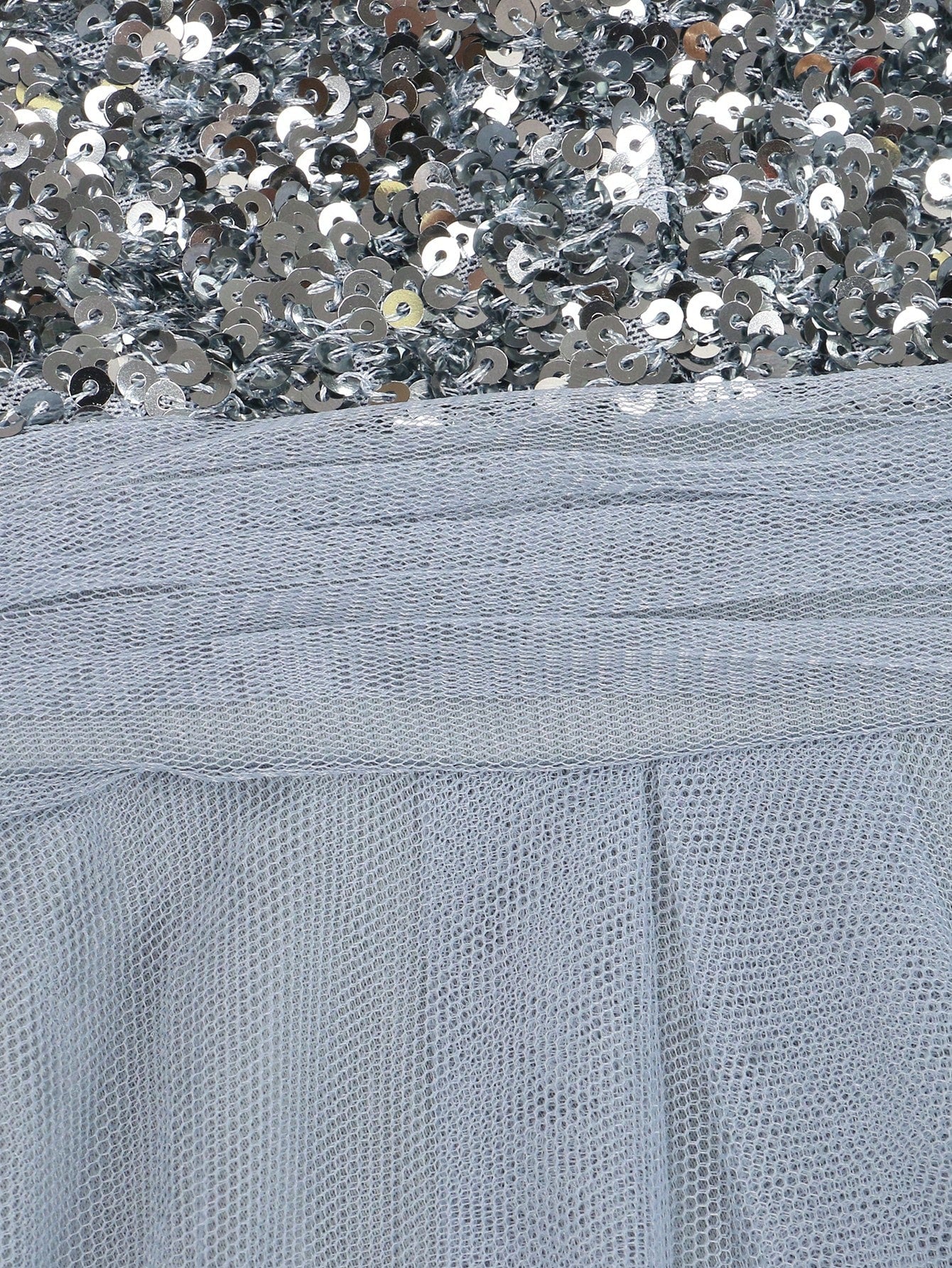 Plus Sequin Insert Mesh Overlay Formal Dress