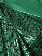 Plus Plunging Neck Sequin Party Dress