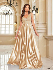V-Neck Sleeveless Elegant Party Evening Formal Dress