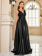 V-Neck Sleeveless Elegant Party Evening Formal Dress