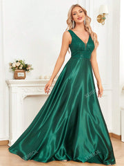 V-Neck Sleeveless Elegant Party Evening Formal Dress