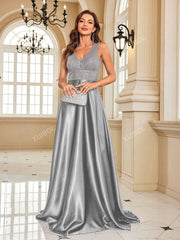 V-Neck Sleeveless Elegant Party Evening Formal Dress