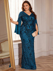 Slit Sleeve Evening Dress