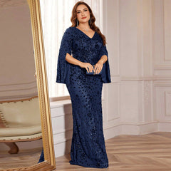 Slit Sleeve Evening Dress