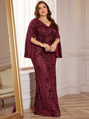 Slit Sleeve Evening Dress