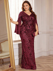 Slit Sleeve Evening Dress