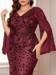 Slit Sleeve Evening Dress