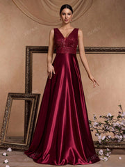 V-Neck Sleeveless Elegant Party Evening Formal Dress