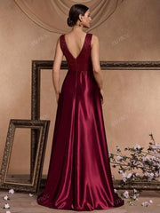 V-Neck Sleeveless Elegant Party Evening Formal Dress
