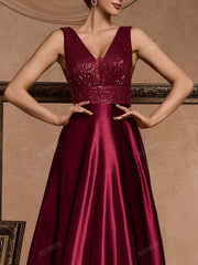 V-Neck Sleeveless Elegant Party Evening Formal Dress