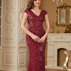 Sequin Decor Mermaid Hem Formal DressL