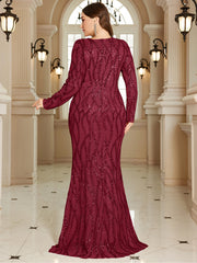 Royal Blue Lace Pocket Plus‑Size Mermaid Evening Dress