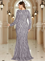 Royal Blue Lace Pocket Plus‑Size Mermaid Evening Dress