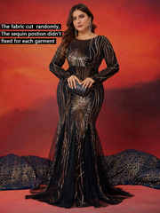 Plus Size Sequin Mesh Stitching Dress
