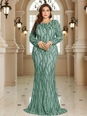 Royal Blue Lace Pocket Plus‑Size Mermaid Evening Dress