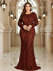 Royal Blue Lace Pocket Plus‑Size Mermaid Evening Dress