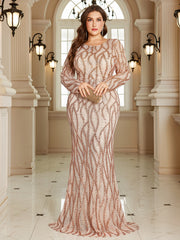 Royal Blue Lace Pocket Plus‑Size Mermaid Evening Dress