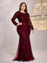 Plus Size Sequin Mesh Stitching Dress
