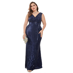 Stripe pattern plus-size dresses