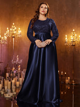 Burgundy Plus Size Lace Top Satin Skirt Formal Party Gown
