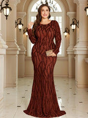 Royal Blue Lace Pocket Plus‑Size Mermaid Evening Dress