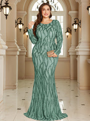 Royal Blue Lace Pocket Plus‑Size Mermaid Evening Dress