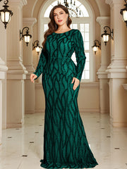 Royal Blue Lace Pocket Plus‑Size Mermaid Evening Dress