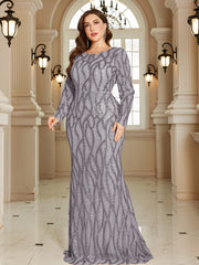 Royal Blue Lace Pocket Plus‑Size Mermaid Evening Dress