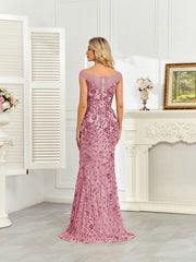 Royal Blue Sequin Off‑Shoulder Mermaid Evening Gown