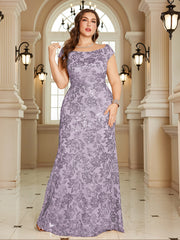 Navy Blue Floral Sequin Off‑Shoulder Sheath Maxi Gown