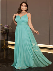 Plus Size Mint Green Sparkly Tulle Evening Dress